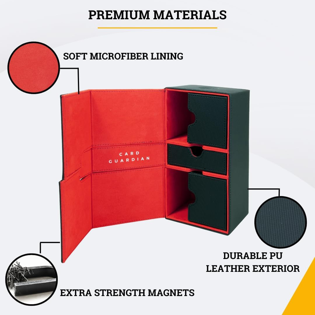 - Premium Double Deck Box (Black) for 200+ Cards Trading Card Games TCG Perfect for Magic the Gathering (MTG), Commander Deck, Yugioh Deck Box, Sports Card Storage Boxes