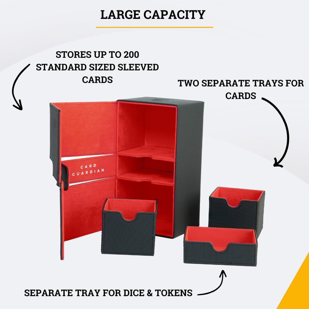 - Premium Double Deck Box (Black) for 200+ Cards Trading Card Games TCG Perfect for Magic the Gathering (MTG), Commander Deck, Yugioh Deck Box, Sports Card Storage Boxes